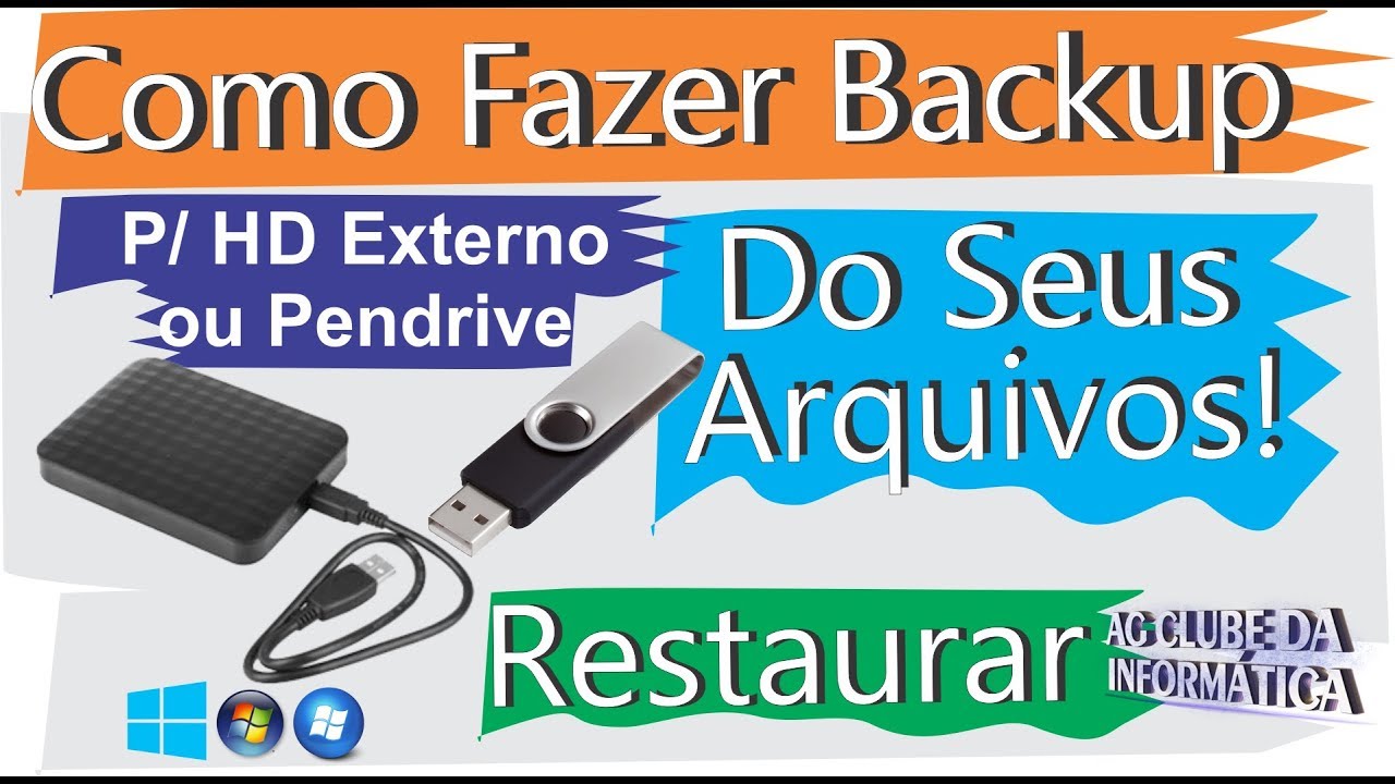 Como fazer Backup de todos arquivos, para HD Externo ou Pendrive e Restaurar