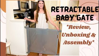 RETRACTABLE BABY GATE Review, Unboxing and Assembly | Best Baby Gate #retractablebabygate