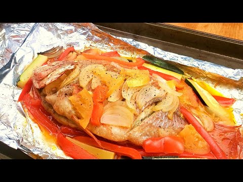 Pescado al Horno con Vegetales .