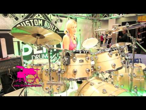 She's Banging at NAMM 2013 - Trying out Liberty Drums