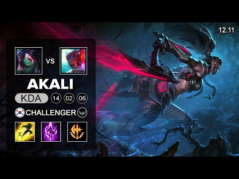 Akali vs Yone Mid - KR Challenger - Patch 12.11 Season 12