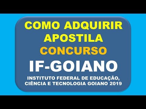 Baixar Apostila Concurso IF GOIANO GO 2019 - Instituto Federal de Educação Ciência e Tecnologia