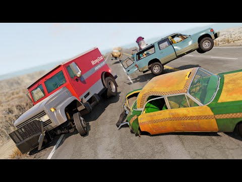 BeamNG Drive - Cars vs Angry Armored Truck (RoadRage)