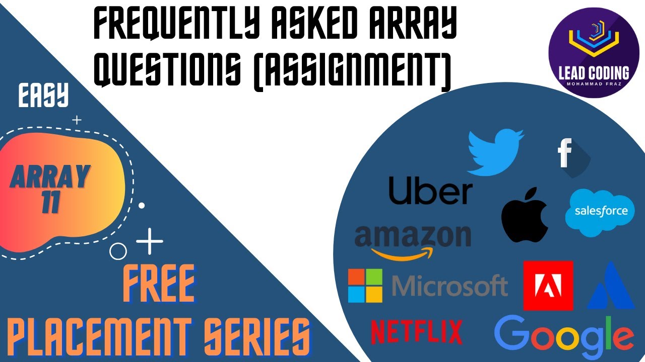 Frequently asked Array Questions (Assignment 1)