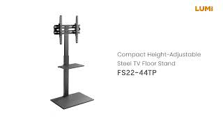 Compact Height-Adjustable Steel TV Floor Stand-FS22-44TP 