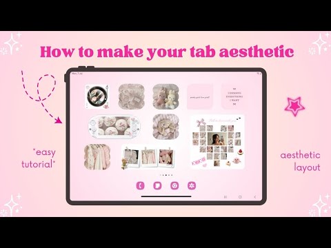 How to make your Samsung tablet aesthetic | Pink Tab Customization 🌸🎀