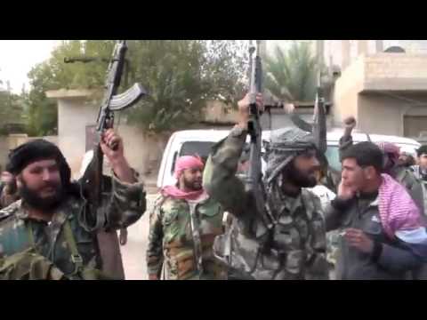 فرحة عناصر لواء أم القرى بعد السيطرة على كتيبة المدفعية في الميادين