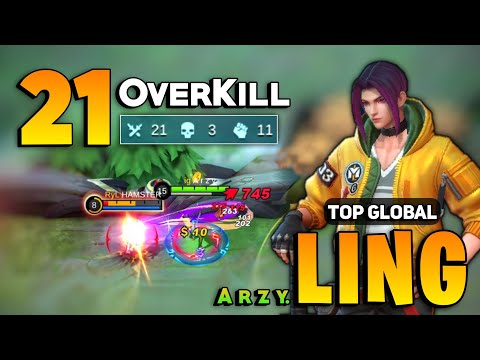 Ling Insane Outplay 21 KILL! [ Top Global Ling Best Build 2022 ] By A r z y. - Mobile Legends