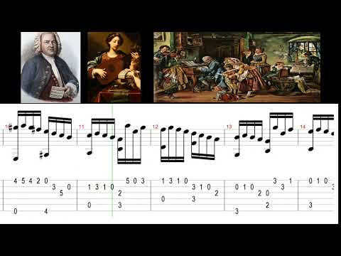 For easy guitar.   J.  S.  Bach  -  Melody (+Tabs)