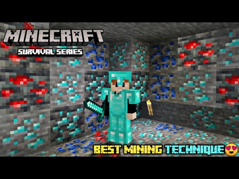 Minecraft pe 1.20 best technique for diamond mining || minecraft pe survival series #4 ||