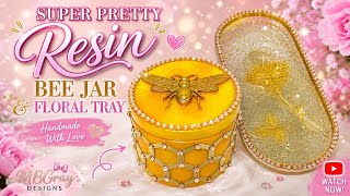 “Super Pretty Resin Bee Jar & Floral Tray 🐝✨ DIY You’ll Love!”