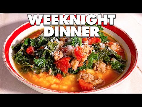 Sausage Ragu Over Creamy Polenta - Easy Weeknight Dinner!