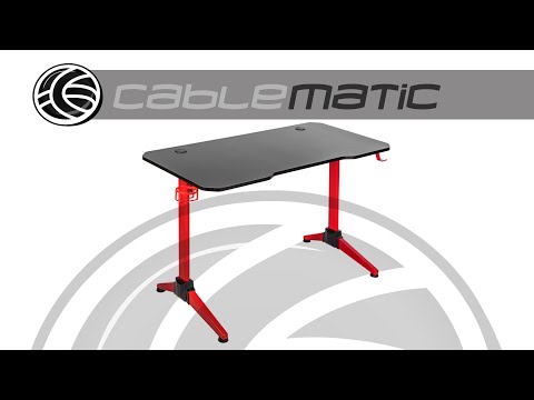 BeMatik - Gaming and PC table with RGB LED lights 120 x 60 x 75 cm