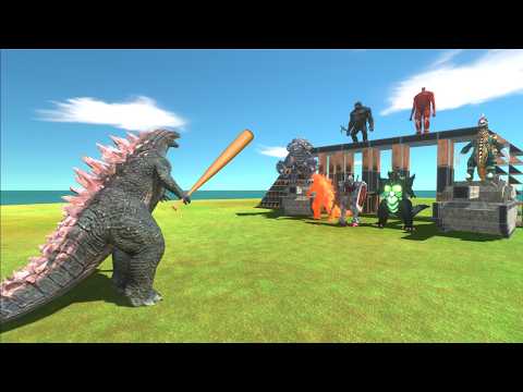 Angry Evolved Godzilla 2024 Death Run for save Heisei Godzilla from Kong + Colossal Titan in ARBS