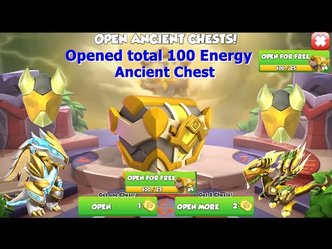 Opened total 100 Energy Ancient Chest in 3 day-Dragon Mania Legends | DML