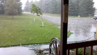 preview picture of video 'Bozeman, Montana Hail Storm Front Deck 6-30-2010'