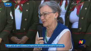 Bisneta de anita garibaldi participa de eventos em Santa Catarina