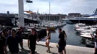 UEFA EURO 2016. Hooligans causing trouble at the harbor of Vieux-Port Marseille