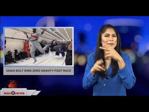Usain Bolt wins zero gravity foot race (ASL - 9.13.18)