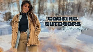 Cooking stuffed pepper casserole over OPEN FIRE | *ASMR* Outdoor Cooking