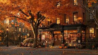 Walking Along the Golden Fall Streets🍂 Warm Autumn Jazz & Cozy Coffee Shop for D