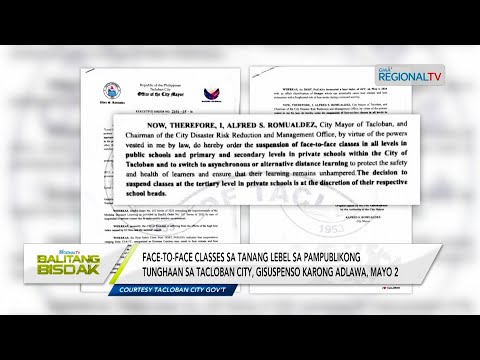 Balitang Bisdak: Face-to-face classes sa Tacloban City, gisuspenso tungod sa kainit