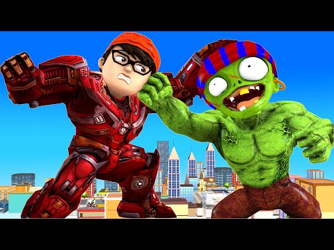 Good Brother Nick Become NickHulk Buster Save Tani Vs Giant Zombie - Scary Teacher 3D Hero Animation
