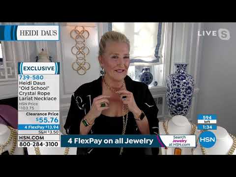 Heidi Daus "Old School" Crystal Rope Lariat Necklace