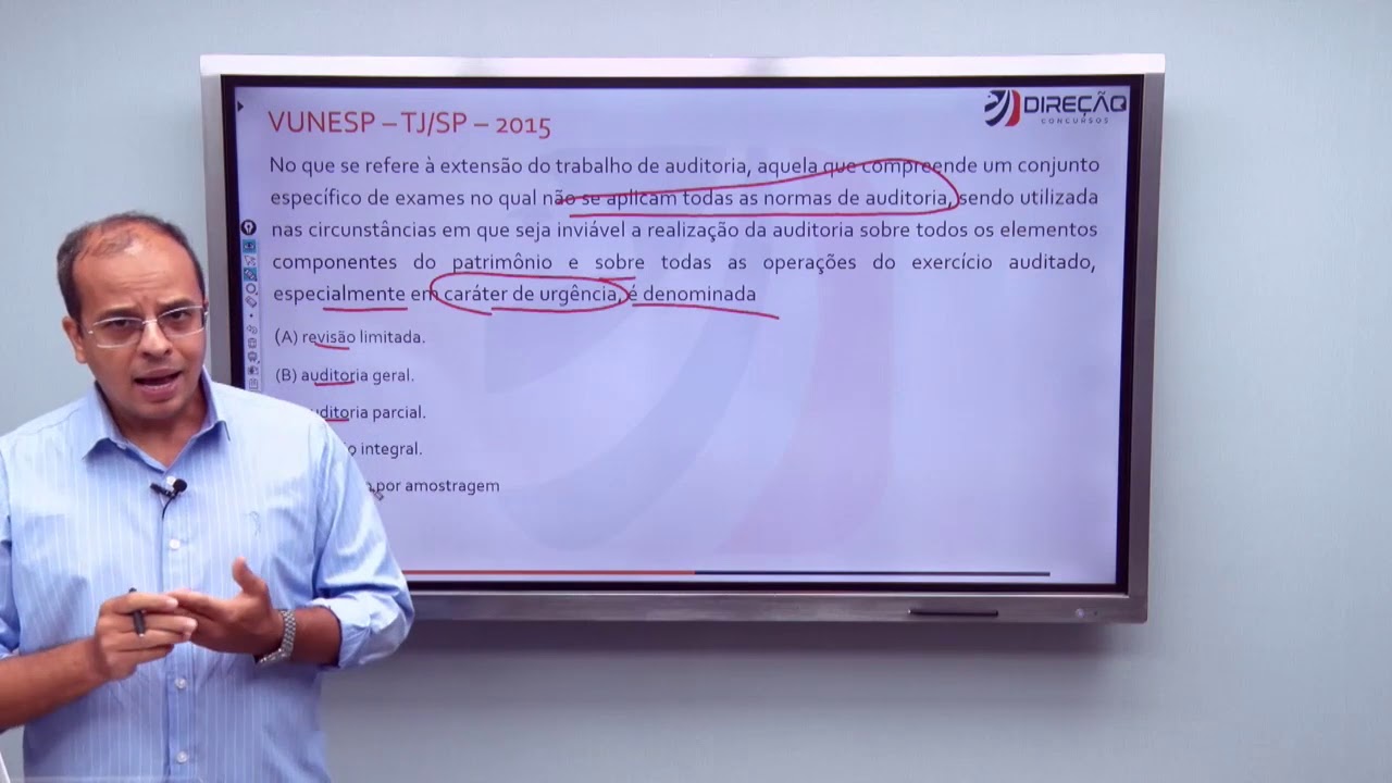 QUESTÕES VUNESP AUDITORIA parte 1/2 - direção concursos
