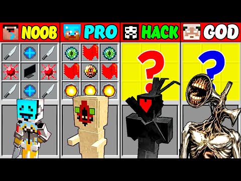 Minecraft Battle: SIREN HEAD SCP Crafting Challenge - NOOB vs PRO vs HACKER vs GOD!  (Animation)