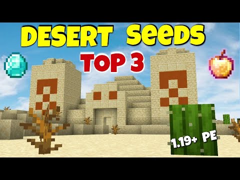 TheAetherGamer - MINECRAFT DESERT SEEDS PE / BEDROCK 1.19!! Desert Temple, Enchanted Apple, Village, Diamond fossil..
