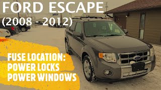 Ford Escape - POWER DOOR LOCKS & POWER WINDOWS FUSE LOCATION (2008 - 2012)