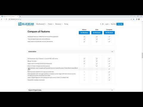 Bluebeam Revu 21 Tier Comparison