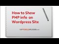 How To Show PHP INFO PHP Settings On WordPress Site With Plugin