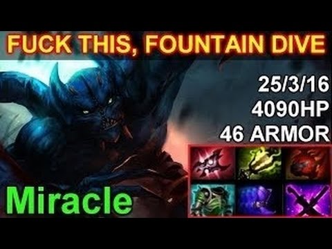 Dota 2 Miracle NightStalker: Fuck This, Fountain Dive @ 4090HP+ 46 ARMOR + 522 MS = BOSS 2