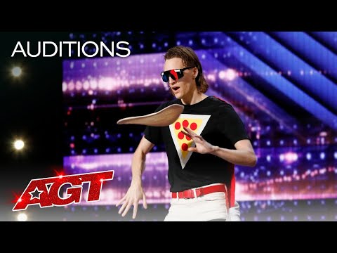 Pizza Man Nick Diesslin Delivers AMAZING Pizza Tricks - America's Got Talent reaction