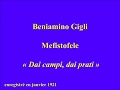 Beniamino Gigli   Mefistofele   Dai campi, dai prati   enregistré en janvier 1921