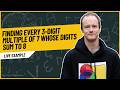 Finding Every 3-Digit Multiple of 7 Whose Digits Sum to 8