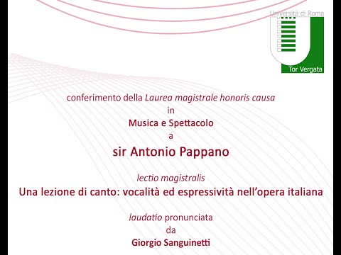 Conferimento della Laurea magistrale honoris causa a sir Antonio Pappano