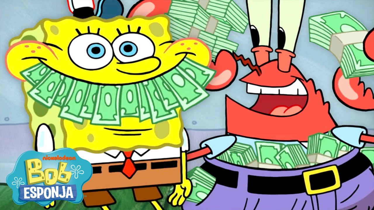 Bob Esponja | Os Momentos do Sr. Siriguejo MAIS PÃO-DURO  🤑 | Bob Esponja em Português