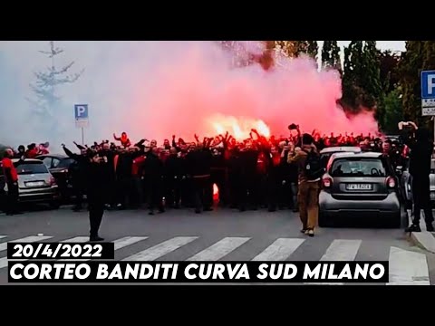 CORTEO BANDITI CURVA SUD MILANO IN DERBY "DELLA MADONNINA" || Intermilan vs AC Milan 20/4/2022