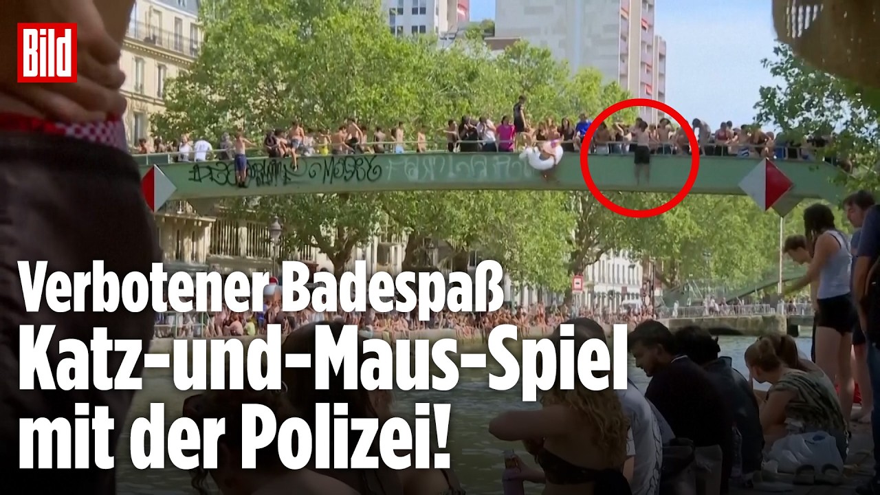 Hitzewelle in Europa: Sprung ins kühle Nass: Polizei stoppt Badewütige in Paris