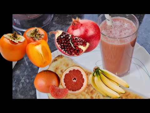 Fresh fruit juice for breakfast | healthy breakfast with juice | grapefruit and pomegranate juice