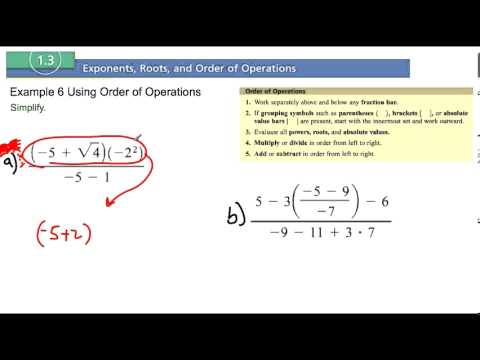 Section 1.3 Example 6 Order of Operations