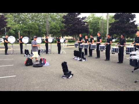 Columbians Drum and Bugle Corps 2014 Battery in the Lot at Renton, WA