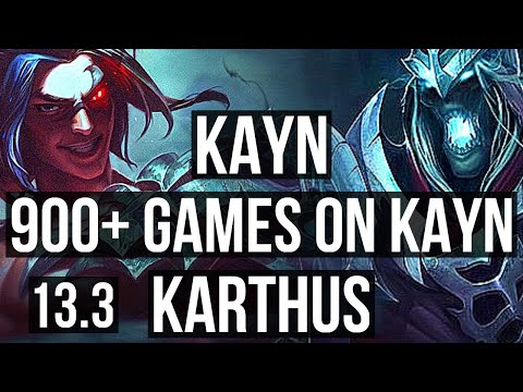 KAYN vs KARTHUS (JNG) | 2.4M mastery, 6 solo kills, Legendary, 900+ games | EUW Challenger | 13.3