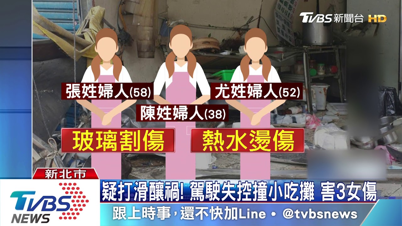 疑打滑釀禍！駕駛失控撞小吃攤　害3女傷
