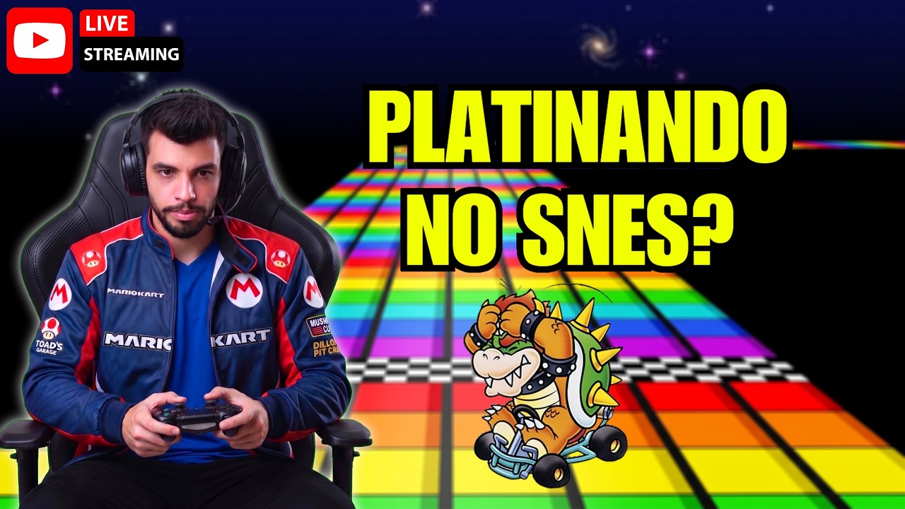 SUPER MARIO KART : PLATINANDO DO SNES!🏁 Desafio da Rainbow Road em 150cc! (LIVE)