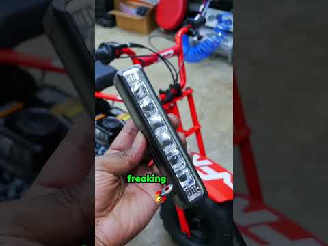 Installing a Bright LED Light Bar for my mini bike #frp #gmb100 #minibike #gasminibike #nightriding