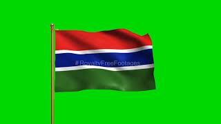 Gambia National Flag | World Countries Flag Series | Green Screen Flag | Royalty Free Footages